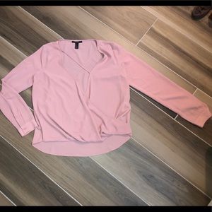 Pink Crossed Forever 21 Blouse